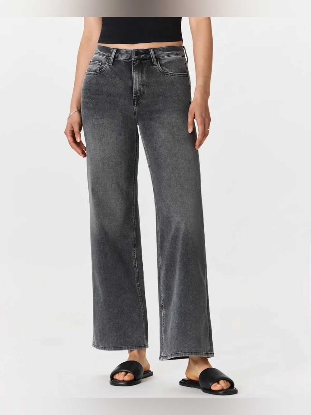 Quince Bella Stretch Wide Leg Jeans Greyed Out